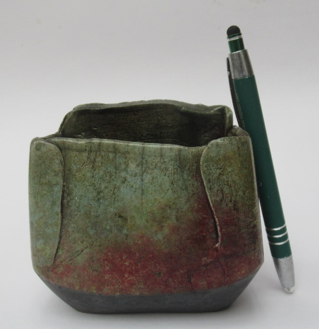 Stephen Murfitt, studio pottery raku fired handbulit vessel, c2000