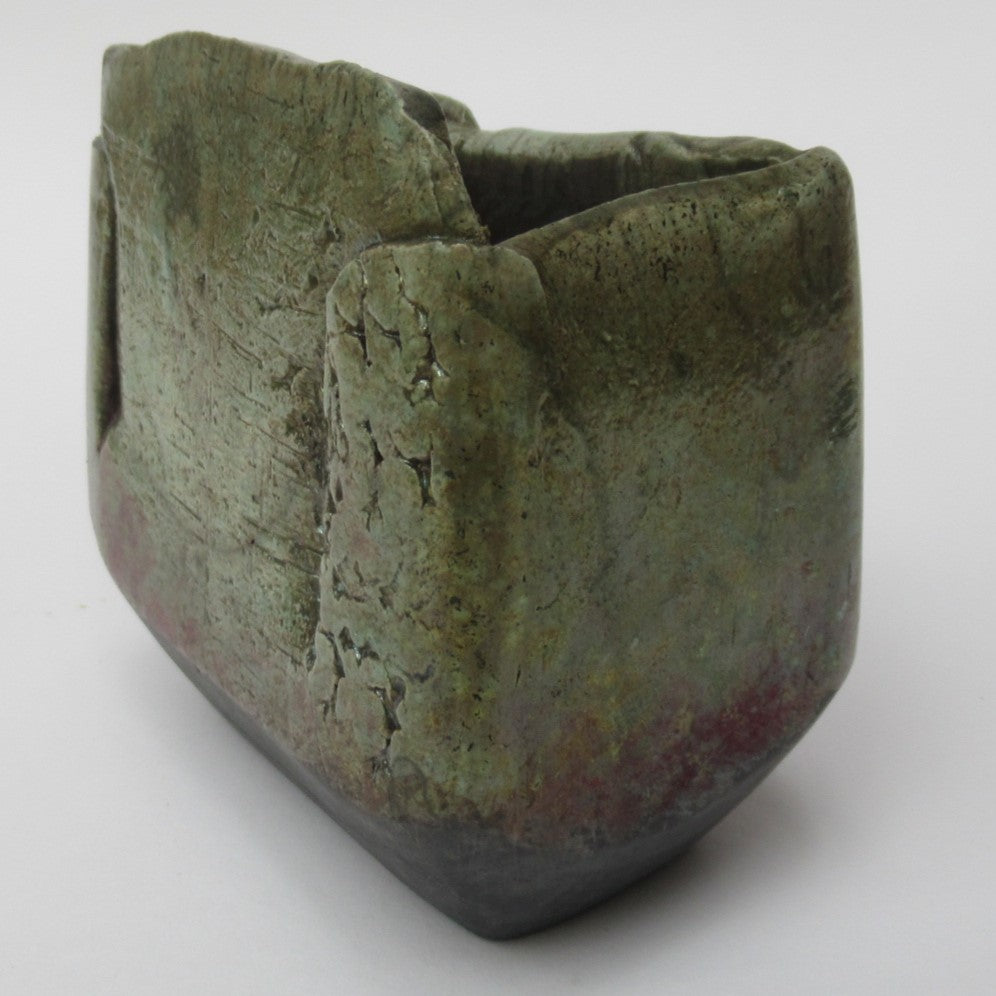 Stephen Murfitt, studio pottery raku fired handbulit vessel, c2000