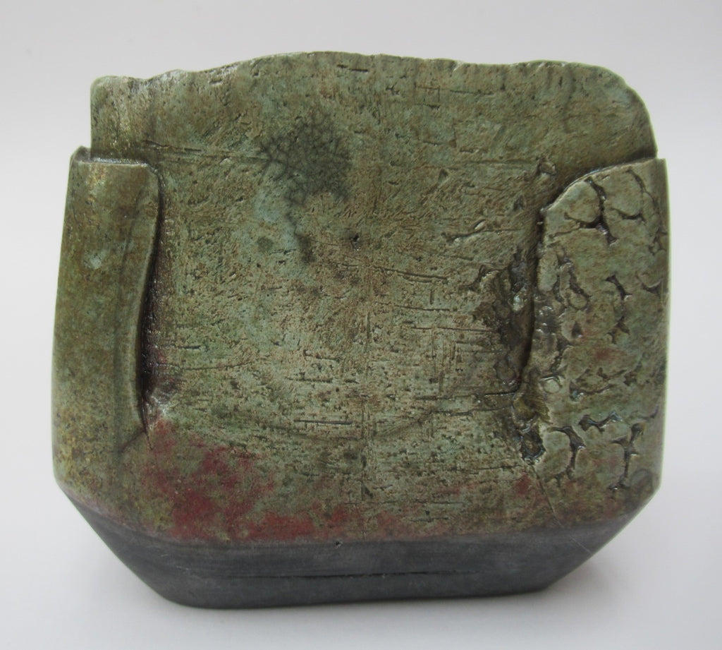Stephen Murfitt, studio pottery raku fired handbulit vessel, c2000