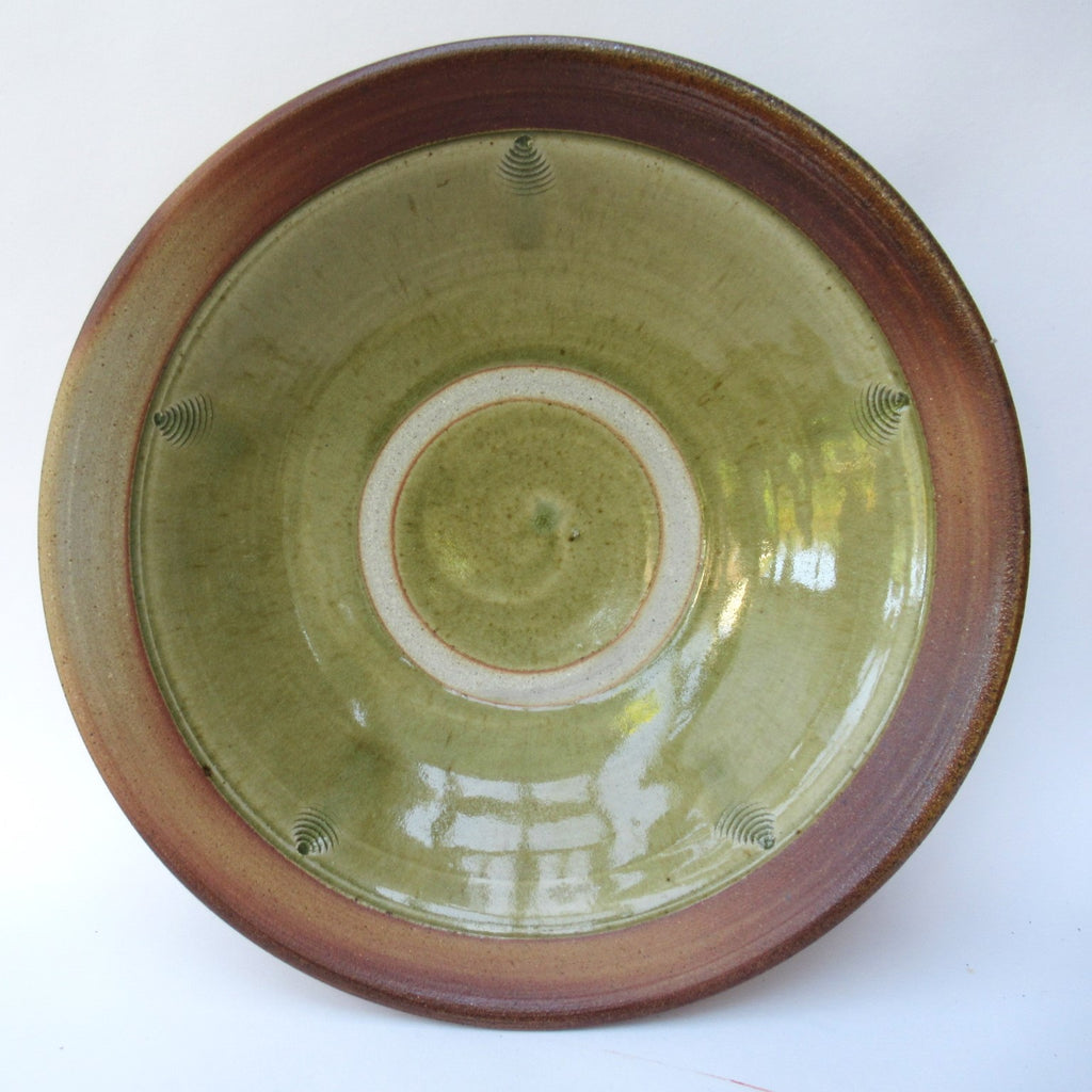 Stephen Parry, British studio pottery wood fired large stoneware bowl, c1990