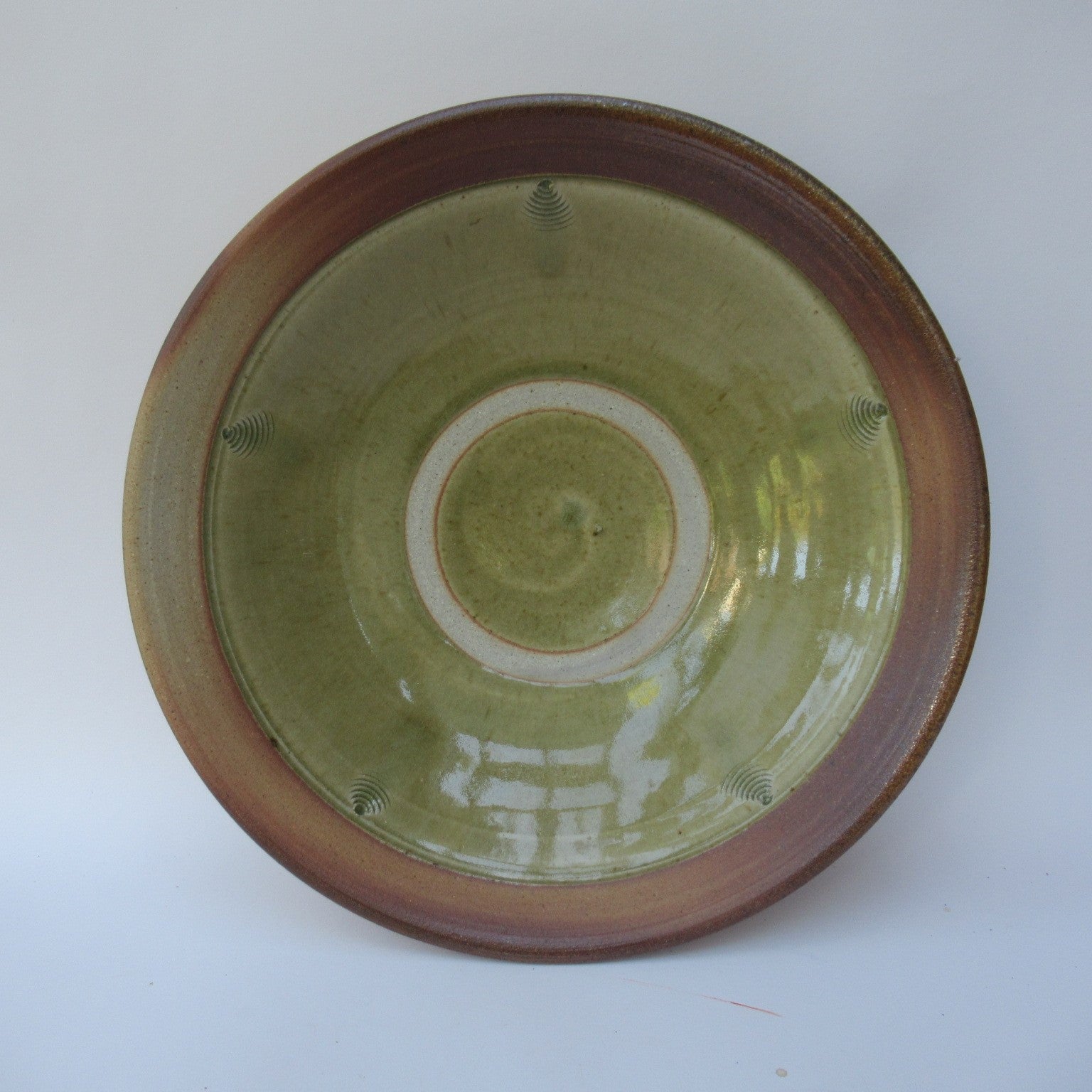 Stephen Parry, British studio pottery wood fired large stoneware bowl, c1990