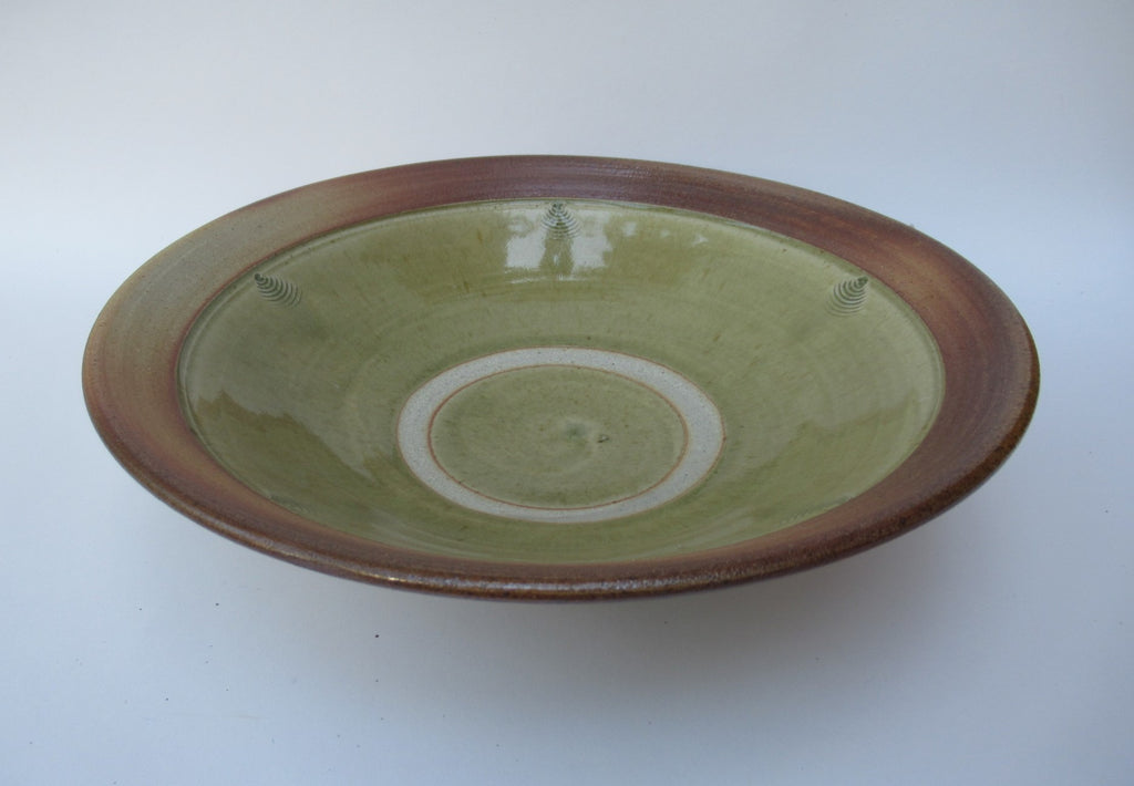 Stephen Parry, British studio pottery wood fired large stoneware bowl, c1990