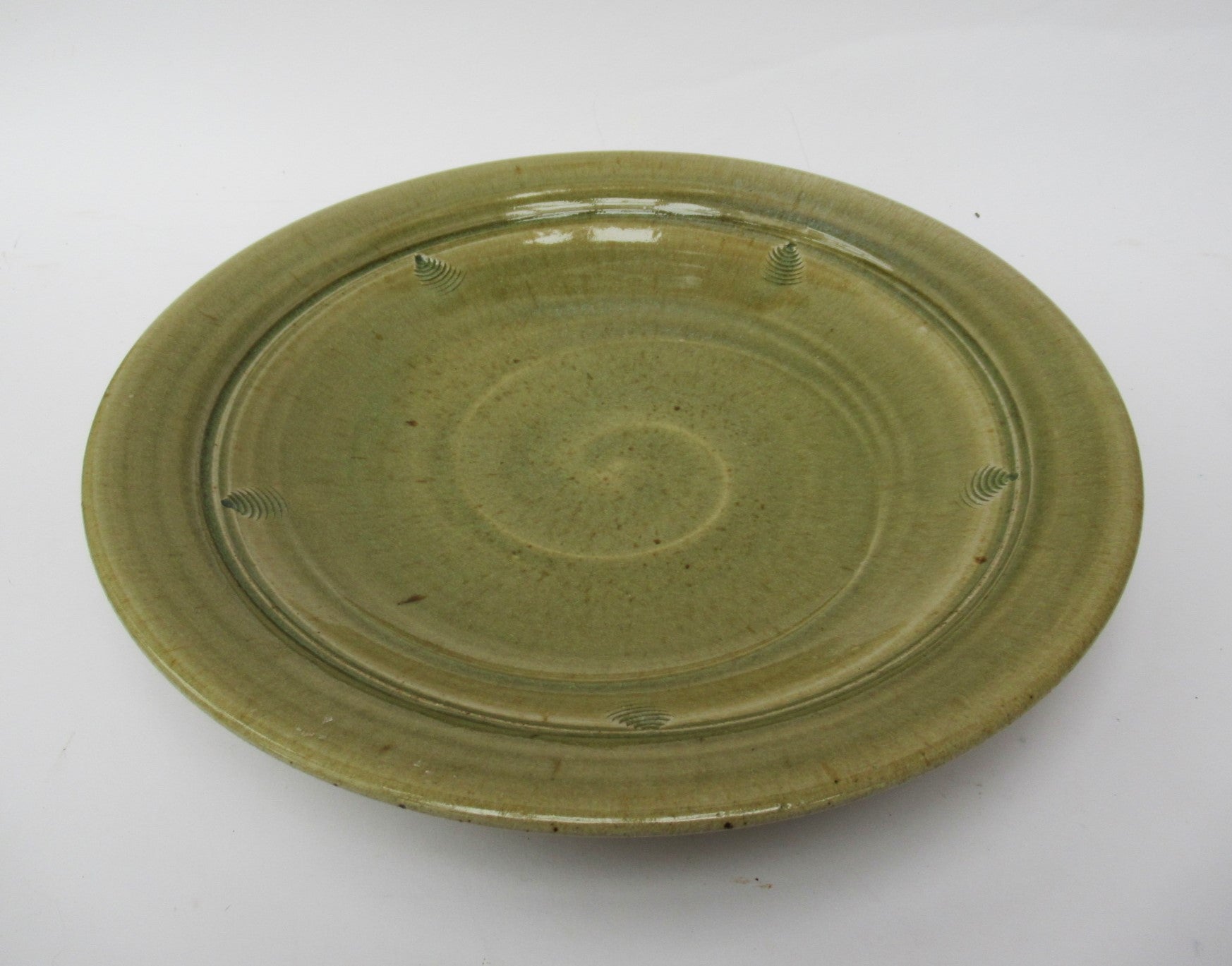 Stephen Parry, British studio pottery wood fired large shallow dish, c1990