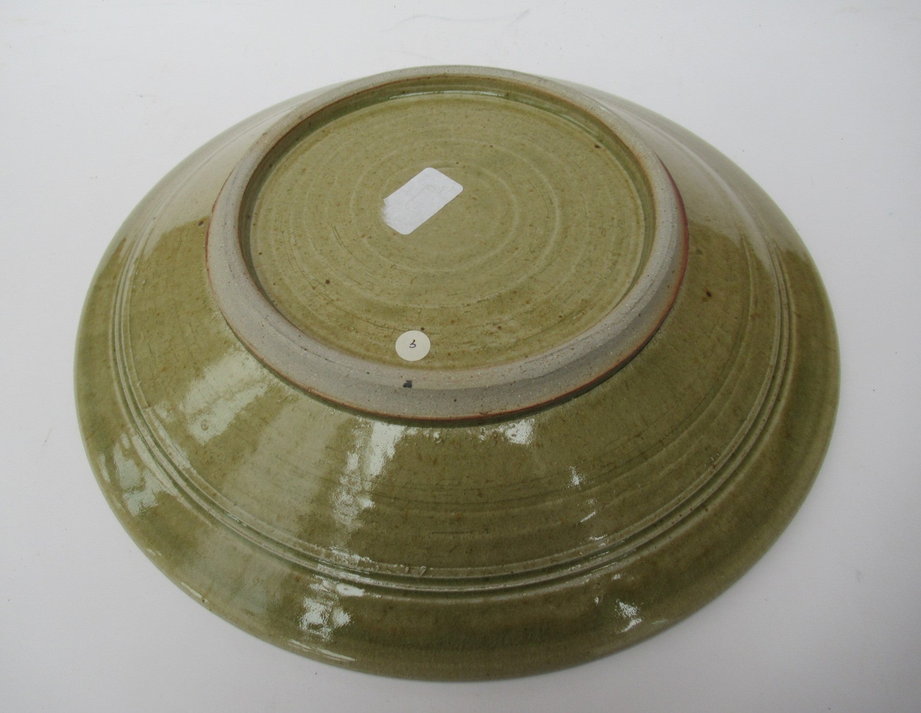 Stephen Parry, British studio pottery wood fired large shallow dish, c1990