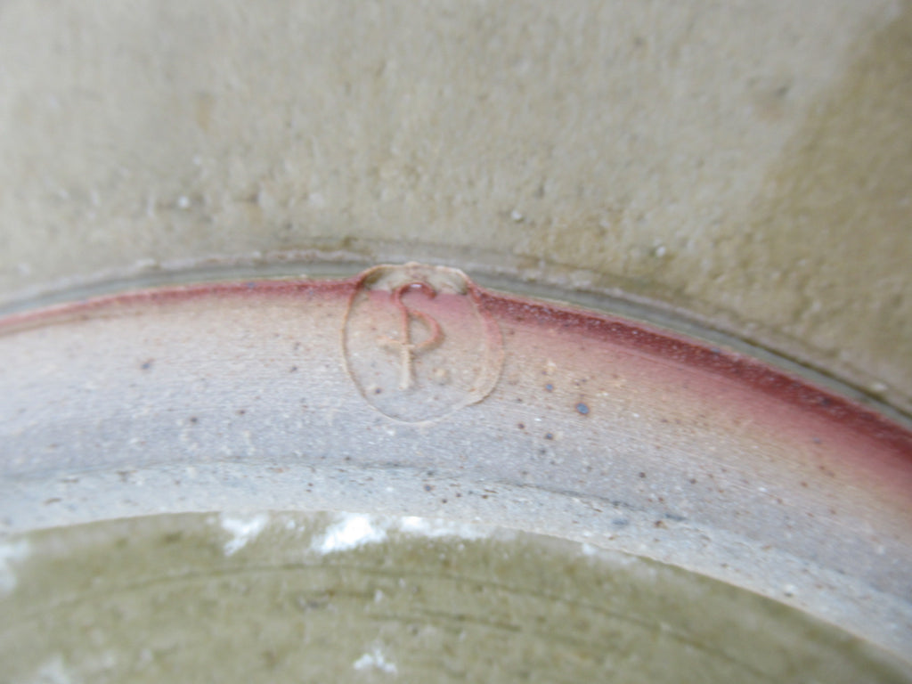 Stephen Parry, British studio pottery wood fired large shallow dish, c1990