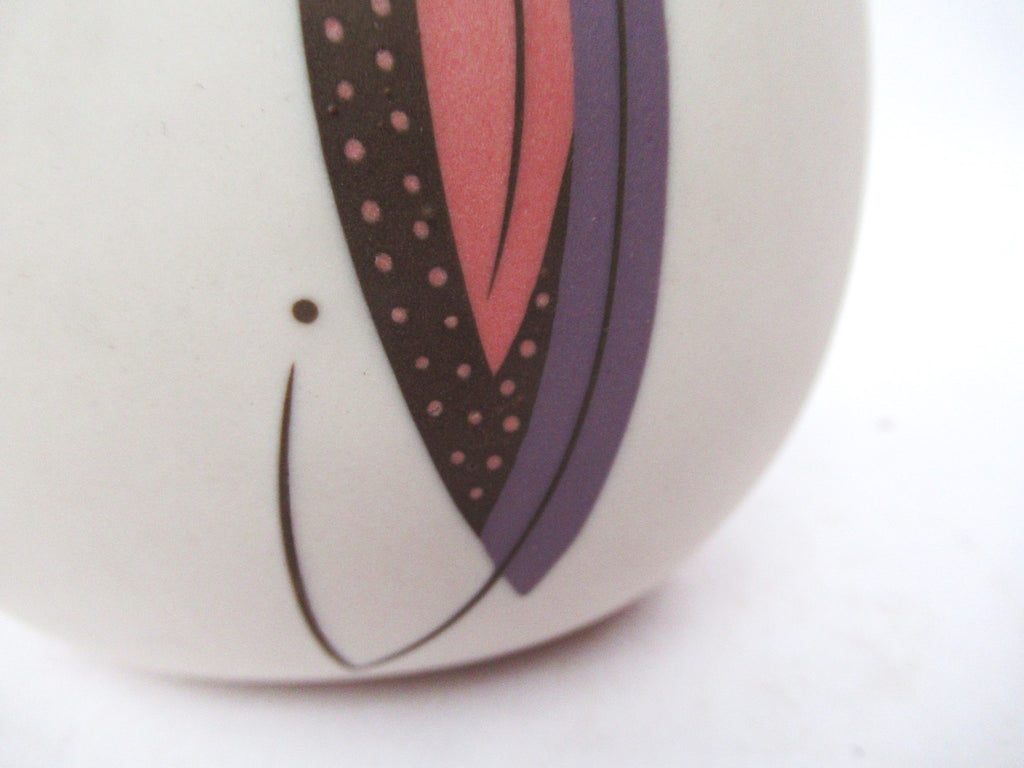 Sue Dyer, British studio pottery porcelain Mishima inlay small vessel, c2000