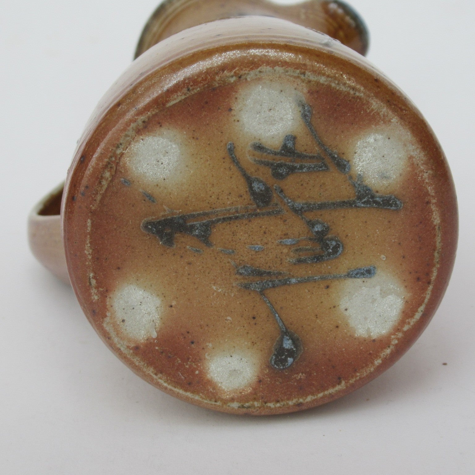 Toff Millway, British studio pottery salt glazed cream jug, c1995