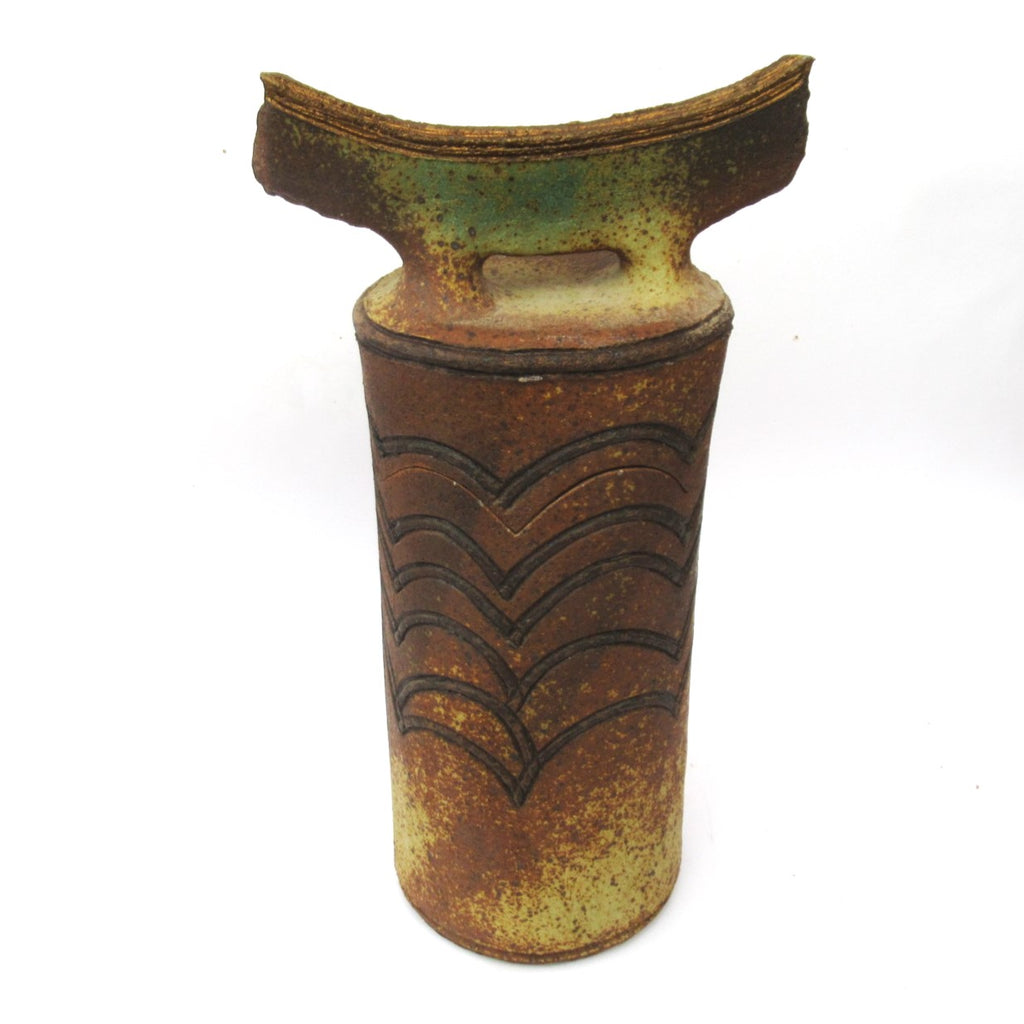 Vintage British studio pottery large stoneware jar by Geoff Townsend, c1980