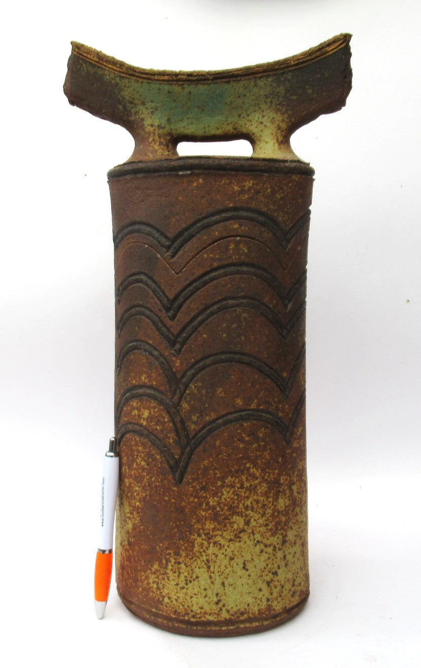 Vintage British studio pottery large stoneware jar by Geoff Townsend, c1980