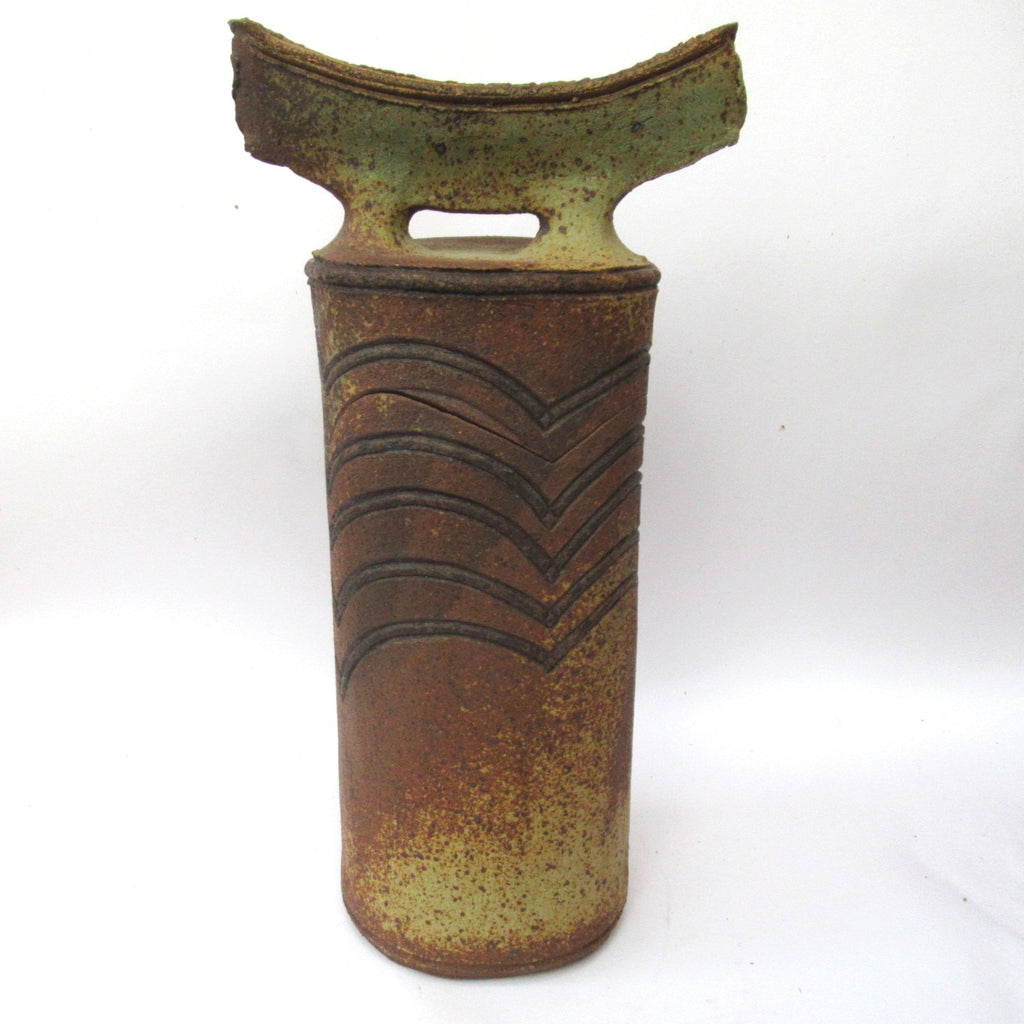 Vintage British studio pottery large stoneware jar by Geoff Townsend, c1980