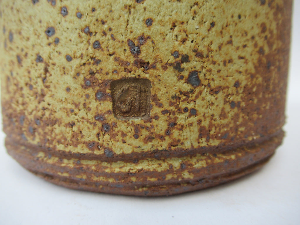 Vintage British studio pottery large stoneware jar by Geoff Townsend, c1980