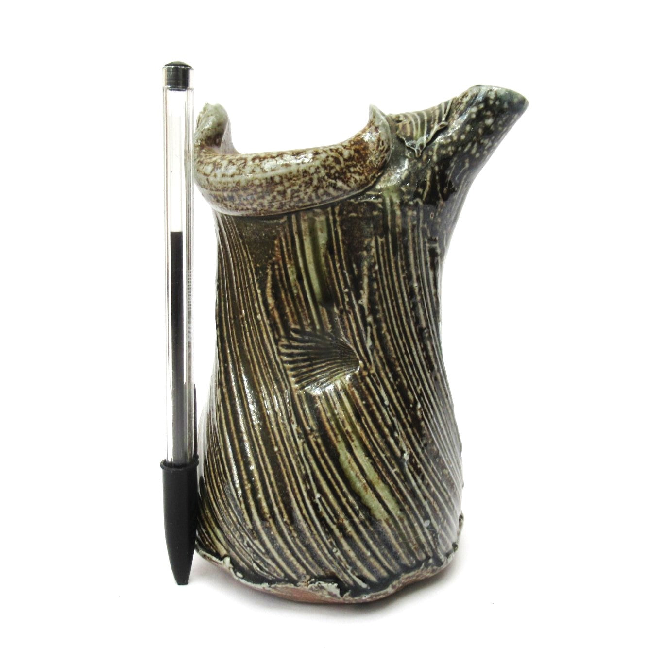 Ruthanne Tudball, British studio pottery soda glazed pouring jug, c1999