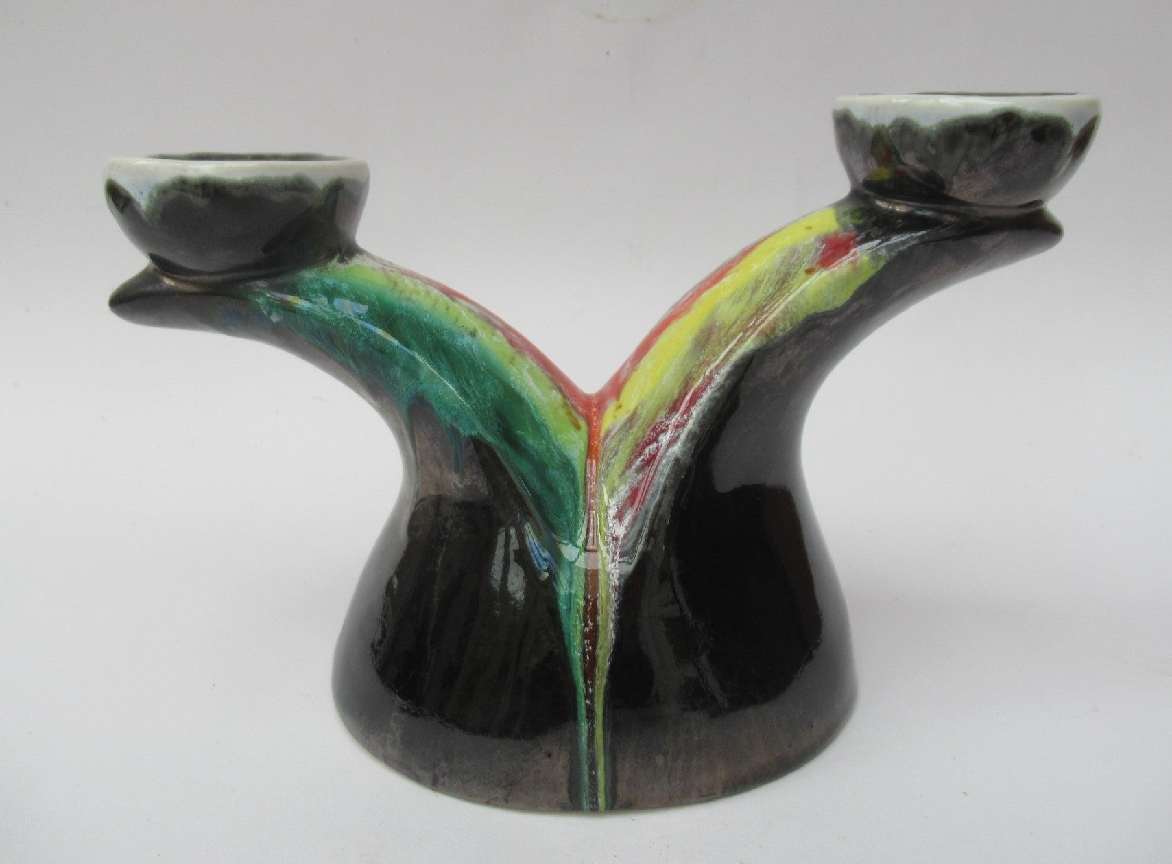 Vallauris French mid century Art Pottery c1950 pair of Candlesticks/lamp bases