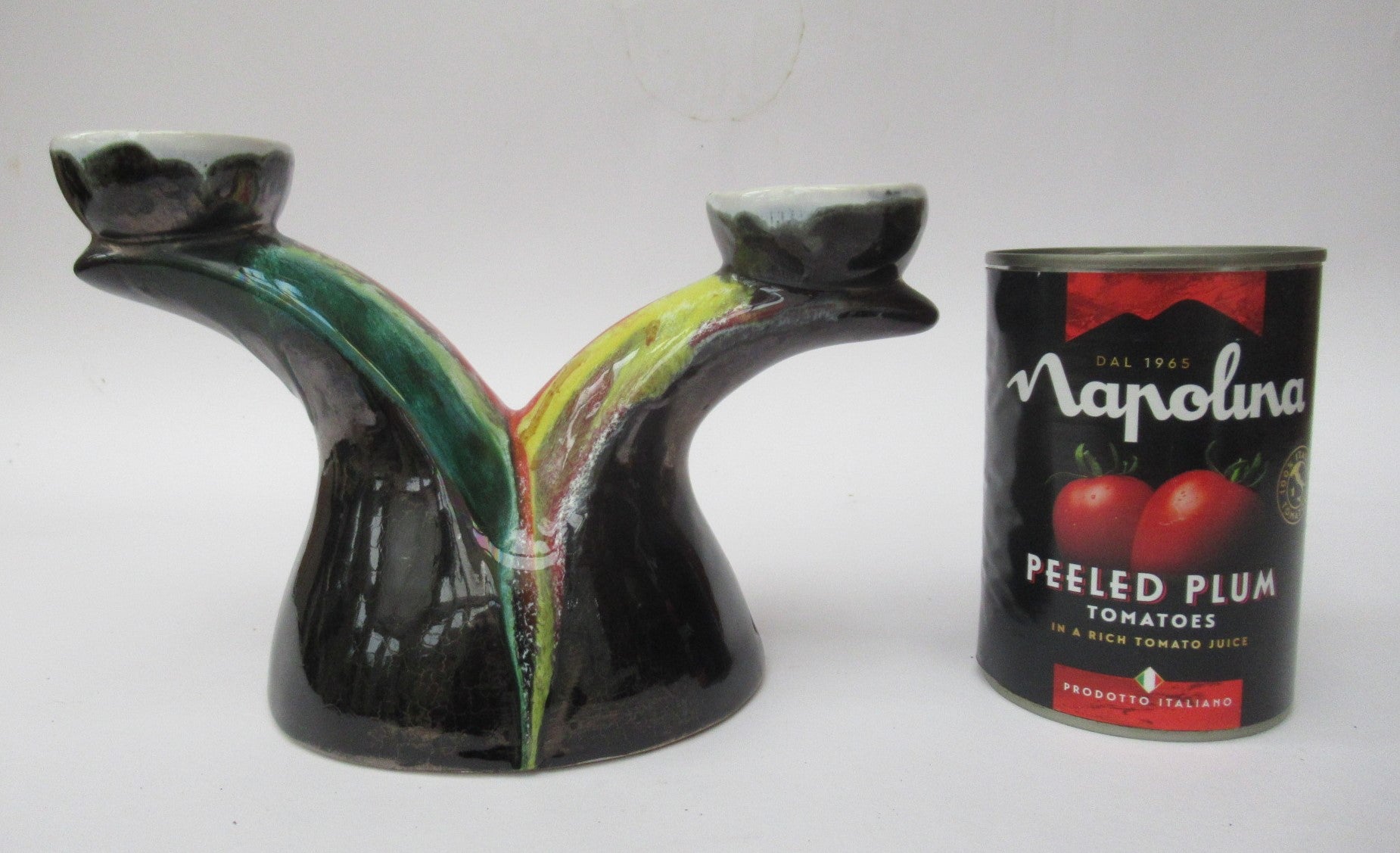 Vallauris French mid century Art Pottery c1950 pair of Candlesticks/lamp bases