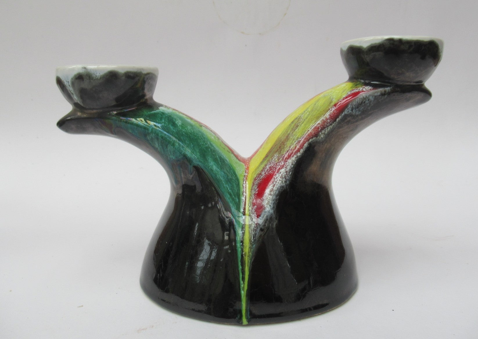 Vallauris French mid century Art Pottery c1950 pair of Candlesticks/lamp bases