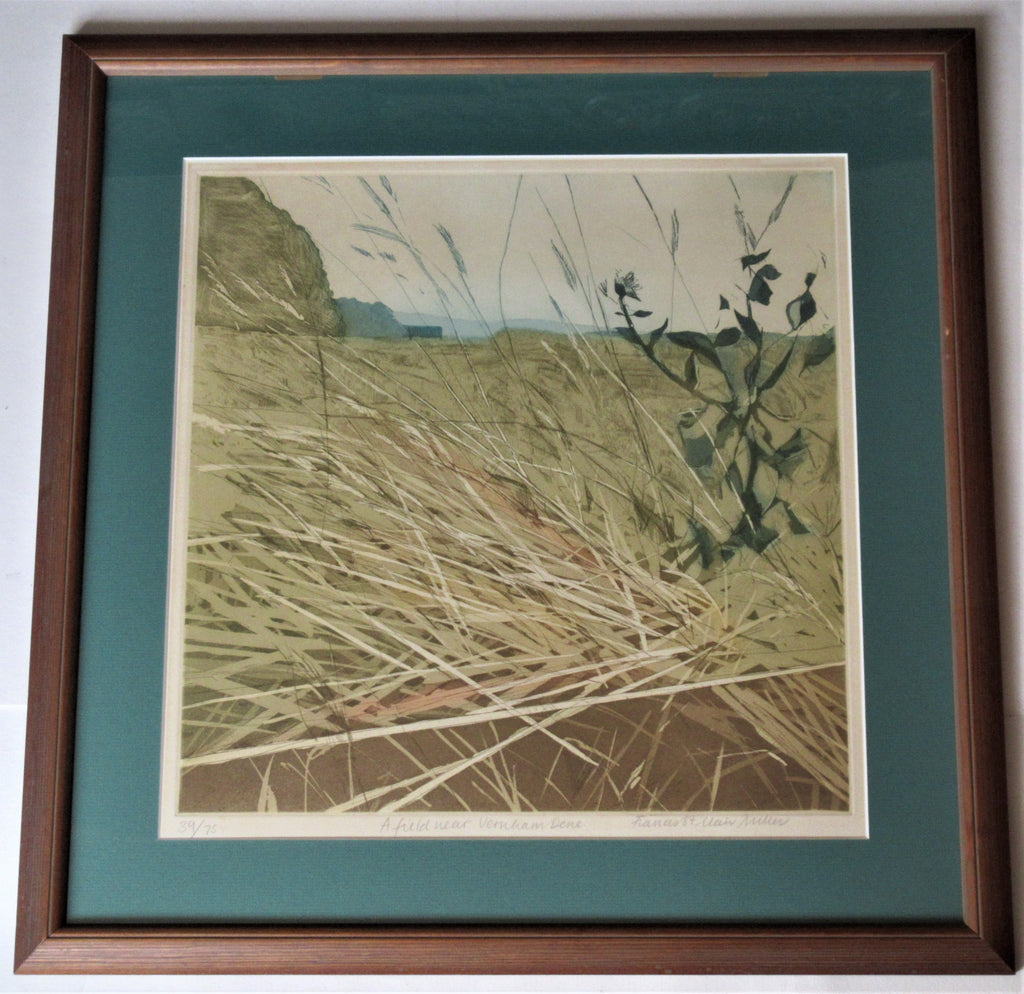 Frances St. Clair Miller 1972 original signed print, Field near Vernham Dene