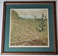 Frances St. Clair Miller 1972 original signed print, Field near Vernham Dene
