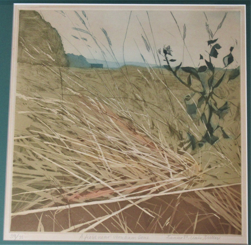 Frances St. Clair Miller 1972 original signed print, Field near Vernham Dene