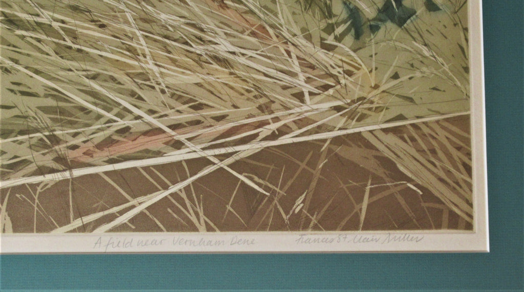Frances St. Clair Miller 1972 original signed print, Field near Vernham Dene