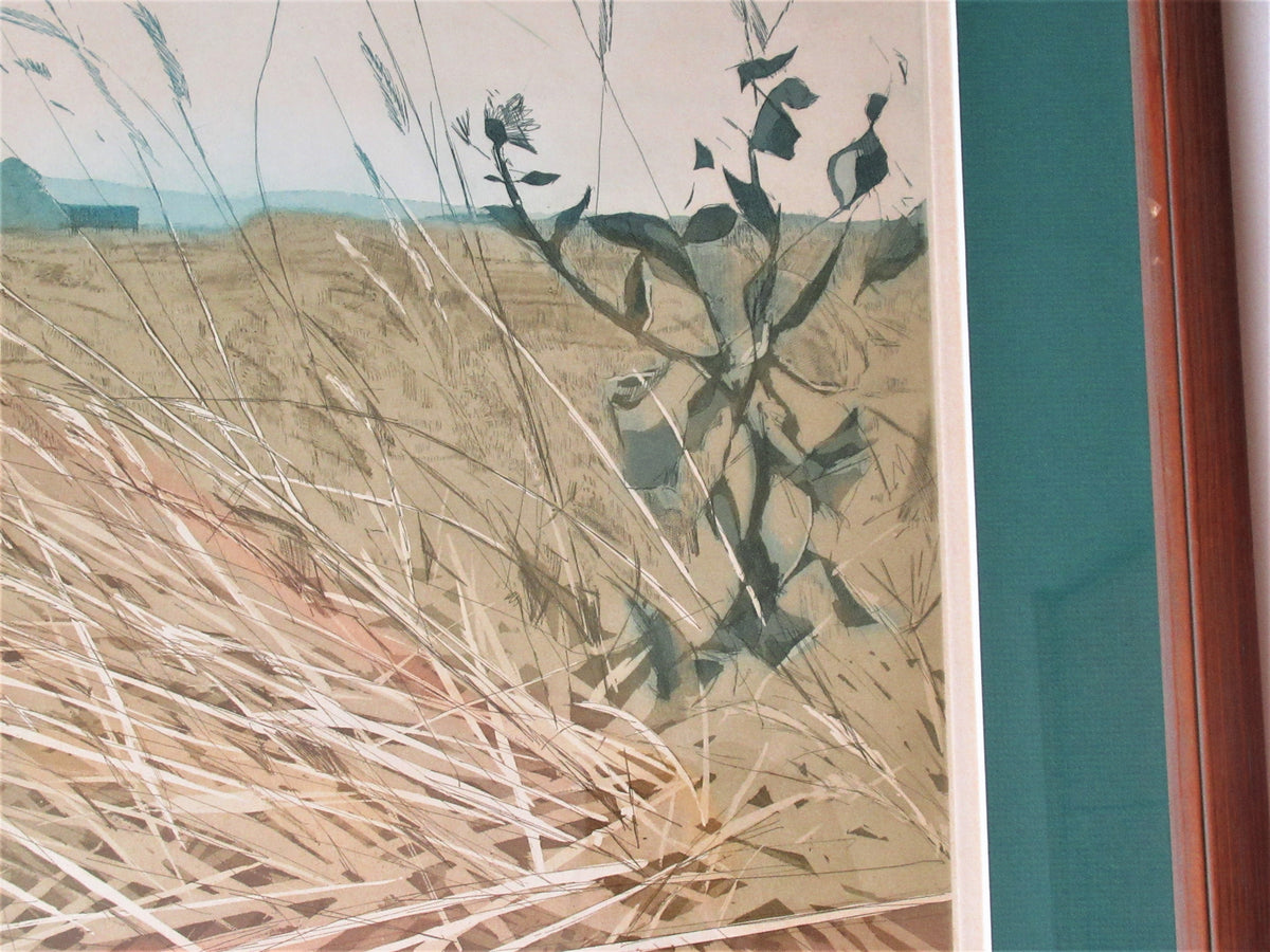 Frances St. Clair Miller 1972 original signed print, Field near Vernham Dene