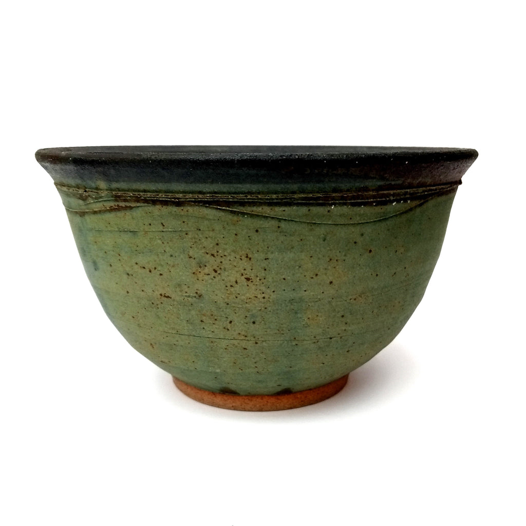 Walter Keeler vintage studio pottery stoneware salad bowl, early work, c1975