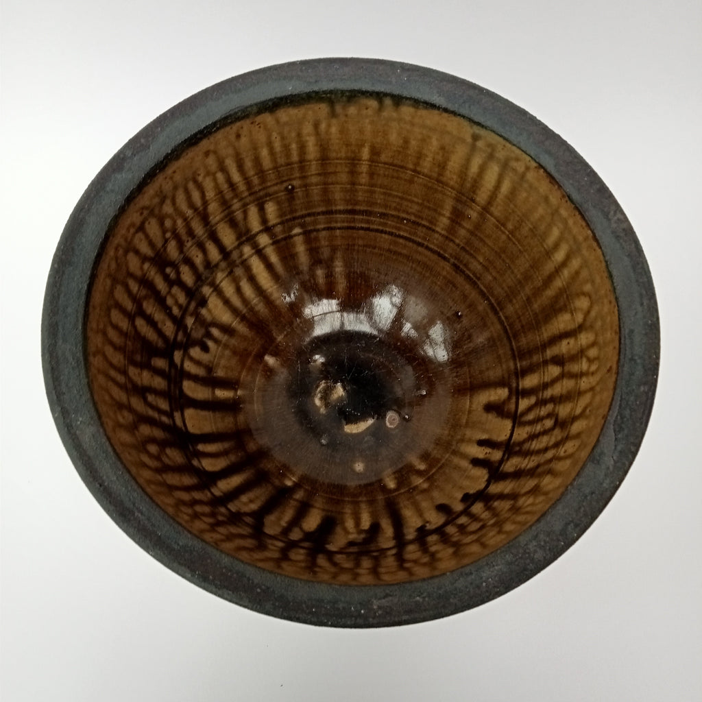 Walter Keeler vintage studio pottery stoneware salad bowl, early work, c1975
