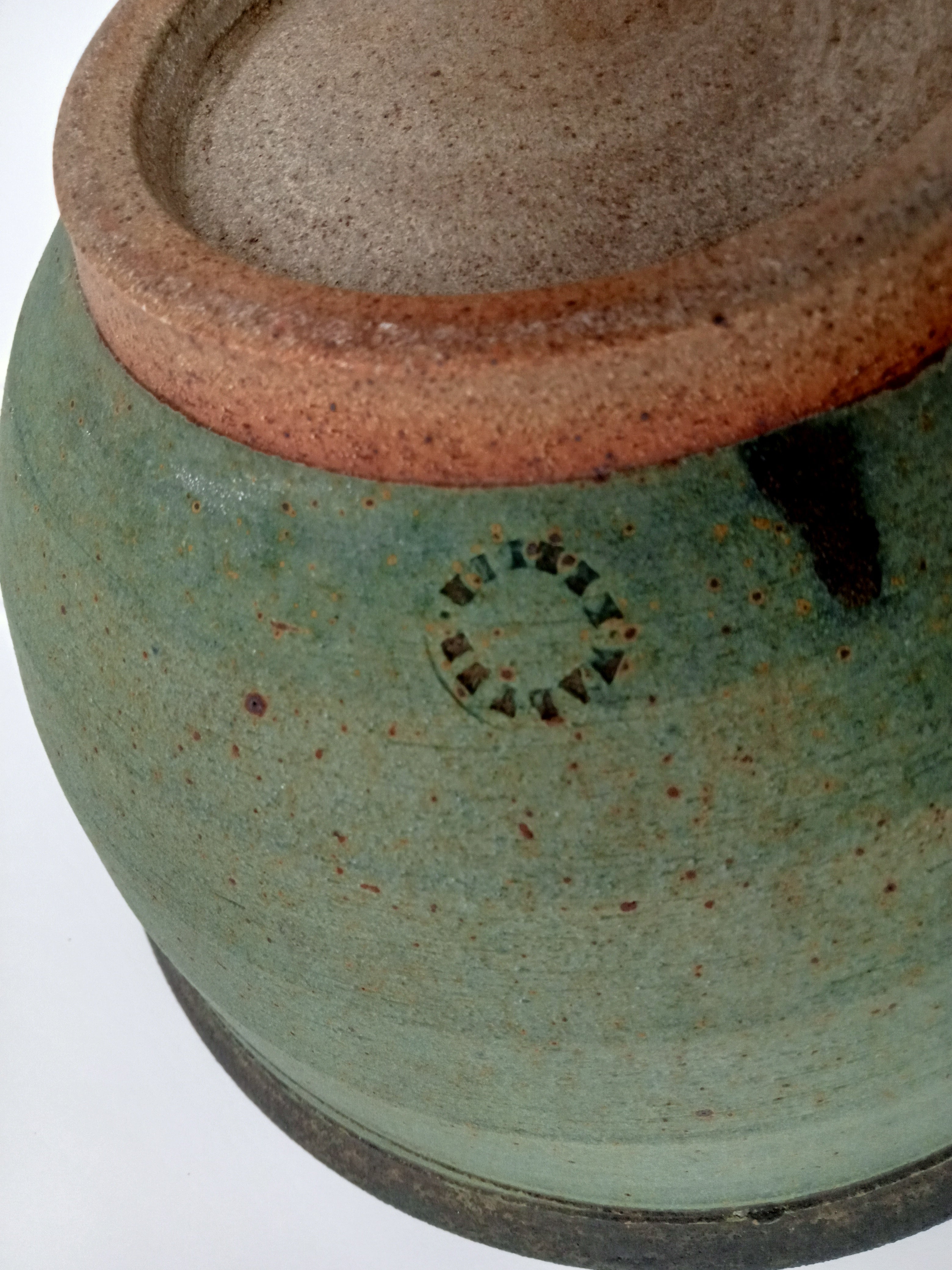 Walter Keeler vintage studio pottery stoneware salad bowl, early work, c1975
