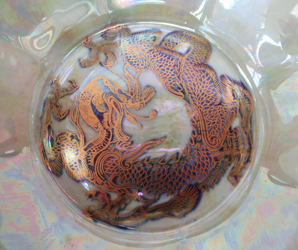 Wedgwood lustre c1925 porcelain dragon bowl, design by Daisy Makeig Jones, Z4829
