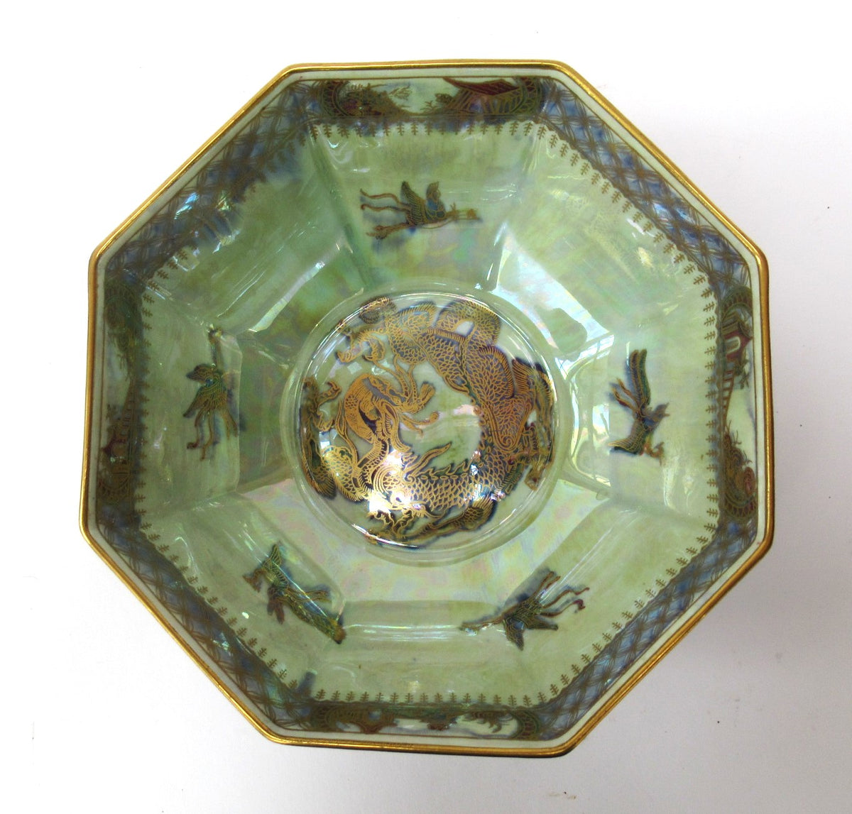 Wedgwood lustre c1925 porcelain dragon bowl, design by Daisy Makeig Jones, Z4829