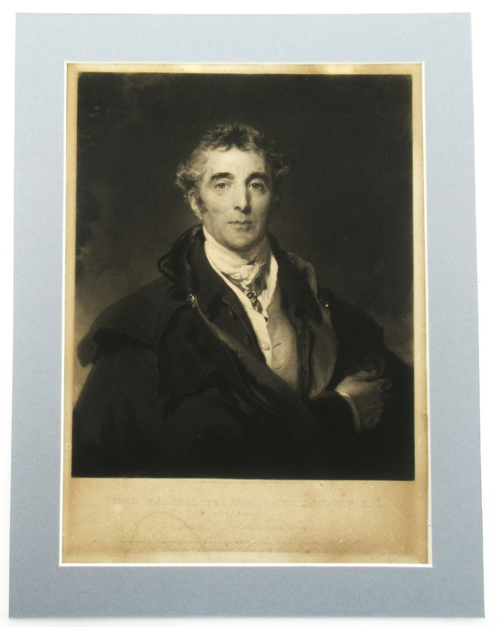 Antique 1828 print, The Duke of Wellington, mezzotint after Thomas Lawrence
