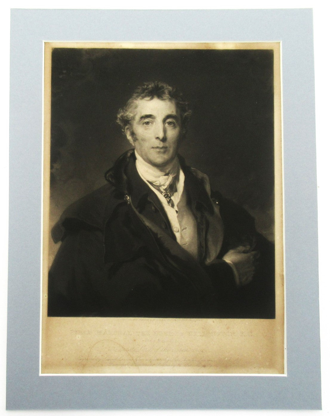 Antique 1828 print, The Duke of Wellington, mezzotint after Thomas Lawrence