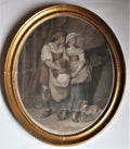 Antique 1787 print in period frame, Love in a Mill, Delatre after Wheatley