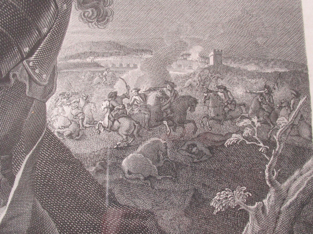 Antique engraved print, Wille/Rigaud, Duke of Belle-Isle 1743 , period frame