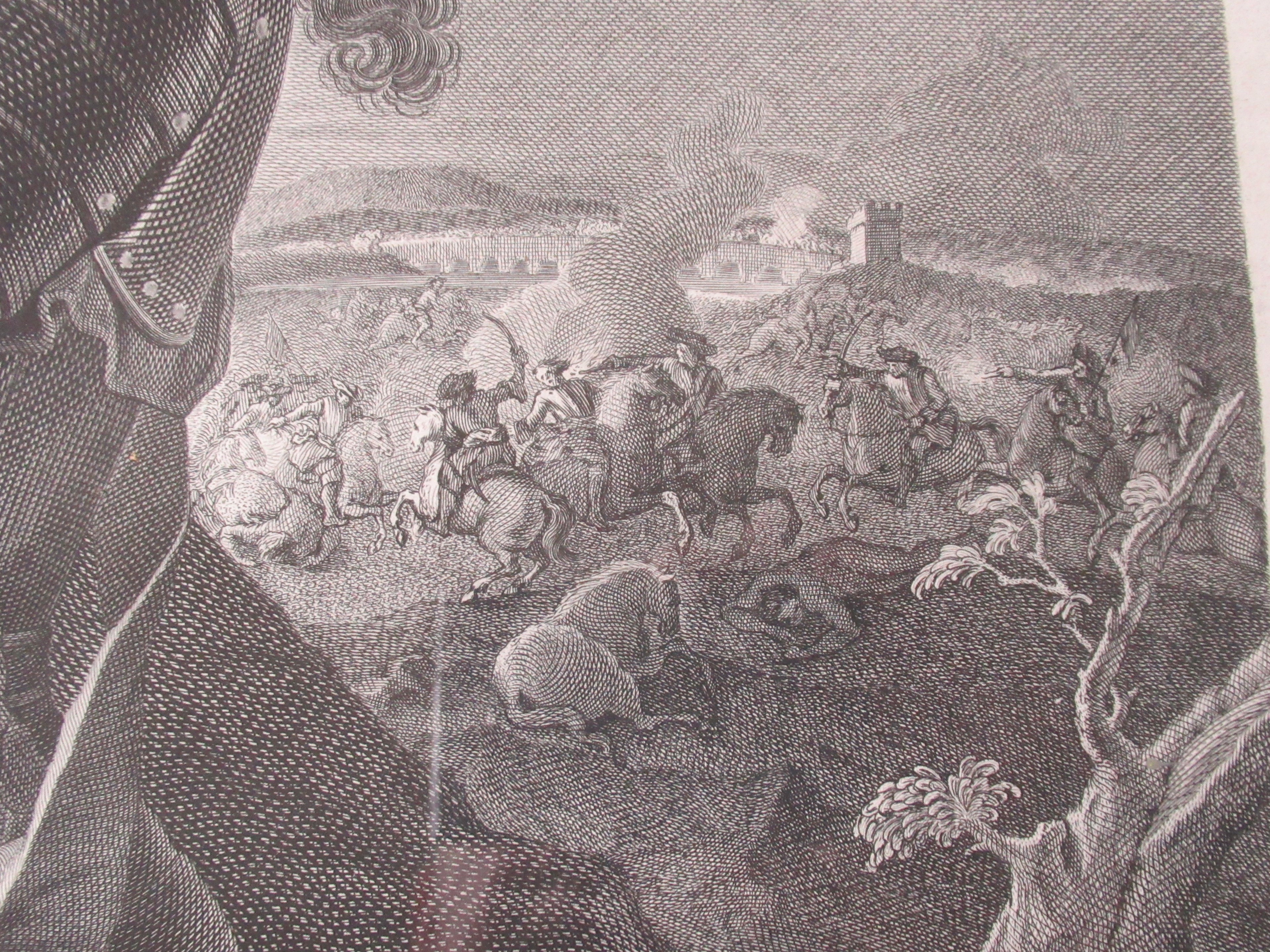 Antique engraved print, Wille/Rigaud, Duke of Belle-Isle 1743 , period frame