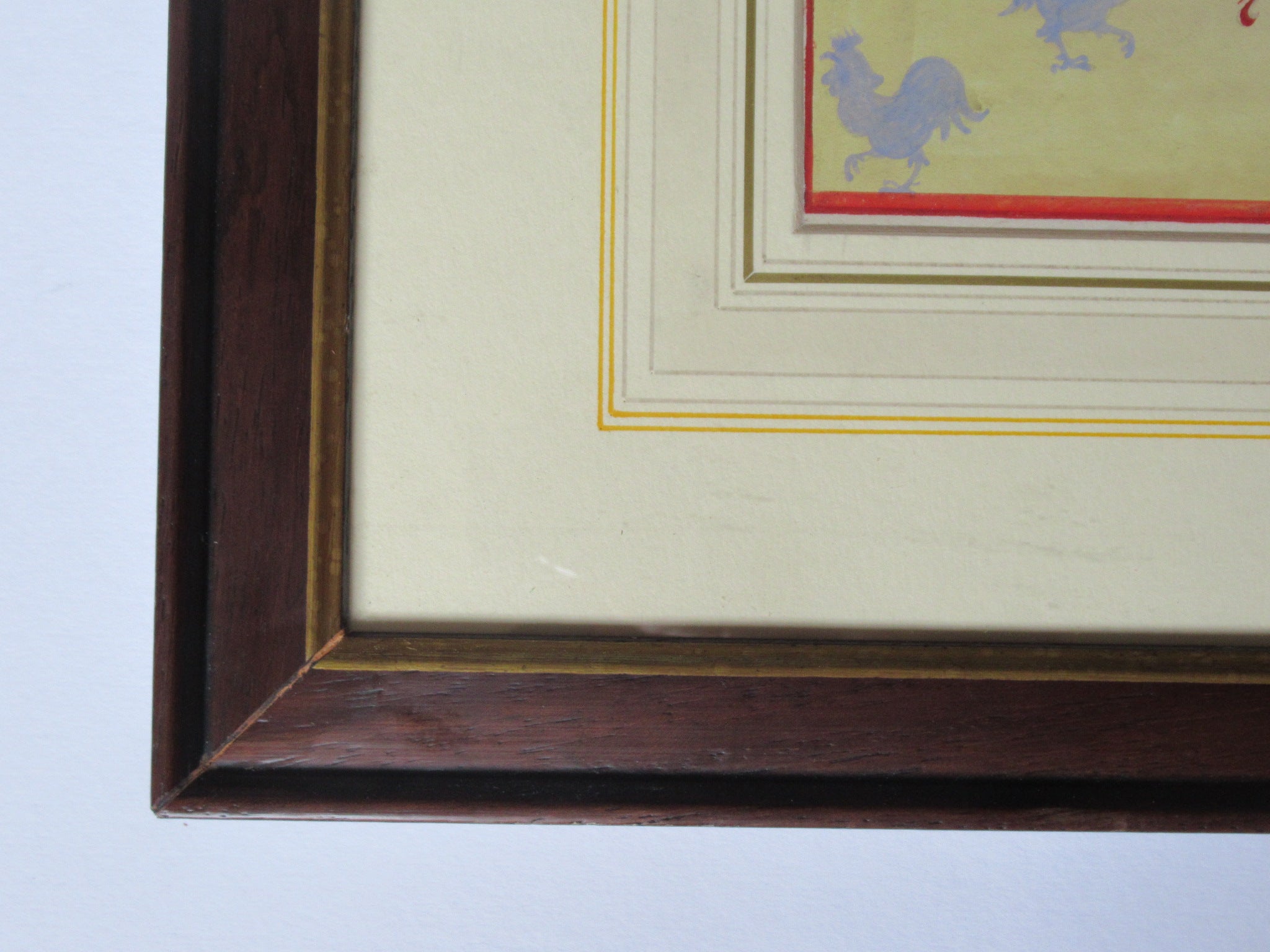 Original 1946 watercolour painting, The Wonderful Cockerel, G E Mottram, framed