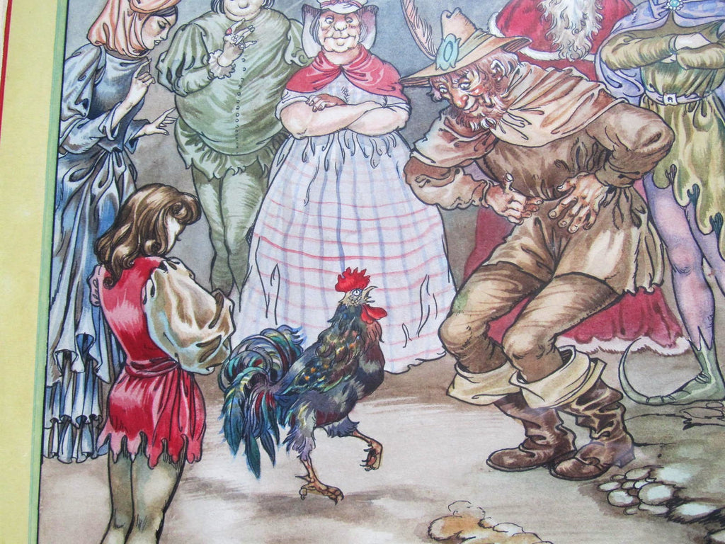 Original 1946 watercolour painting, The Wonderful Cockerel, G E Mottram, framed